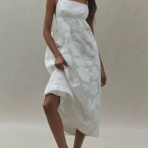 BHLDN White Jacquard Midi Dress